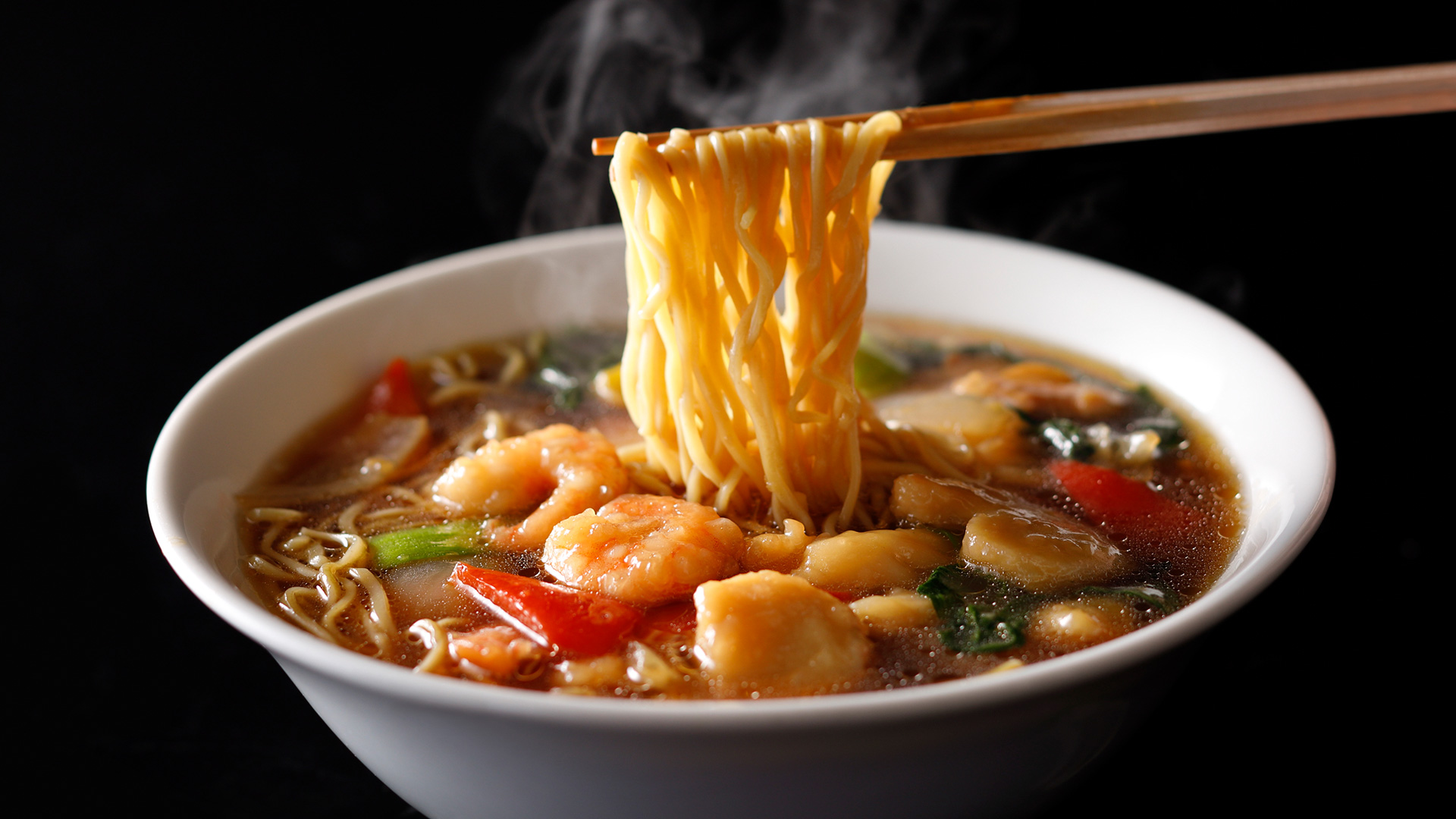 Noodle Soup Topped with Starchy
