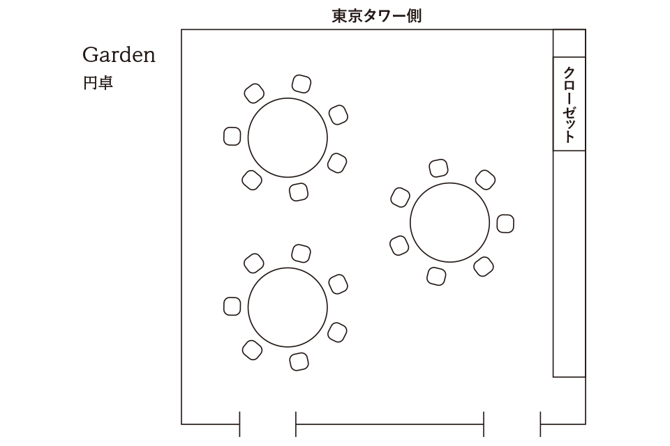 Gardenの丸テーブルレイアウト図